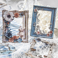Scrapbook Embellishments 3D Cutout Frame for Scrapbooking Supplies, 60Pcs Vintag