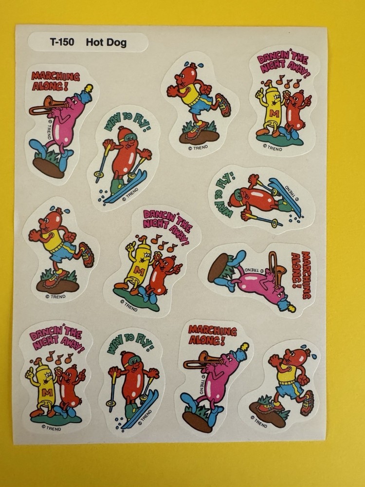 Vintage Trend Enterprises Scratch And Sniff Stinky Stickers Sheet 80’s