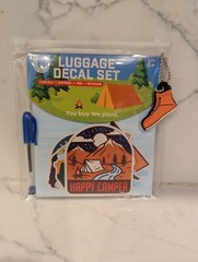 U Style Luggage Decal Set – Notepad Blue Pen Keychain 5 Decals Stickers Camping