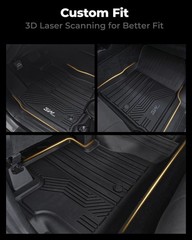 3W Floor Mats for Toyota Tundra 2014-2021 (Only for CrewMax Cab), TPE All Wea…