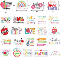 100 Pcs Teacher Stickers Teacher Appreciation Gifts Bulk Vinyl Waterproof Sticke