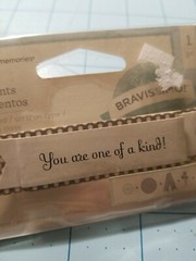 Scrapbooking 3 Mixed Items: «One Of A Kind» Tag, «Smile» Diecut & Ribbon – NEW
