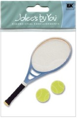 Tennis Racquet & Balls, scrapbook 3D embellishment Jolee’s by You JJJA027
