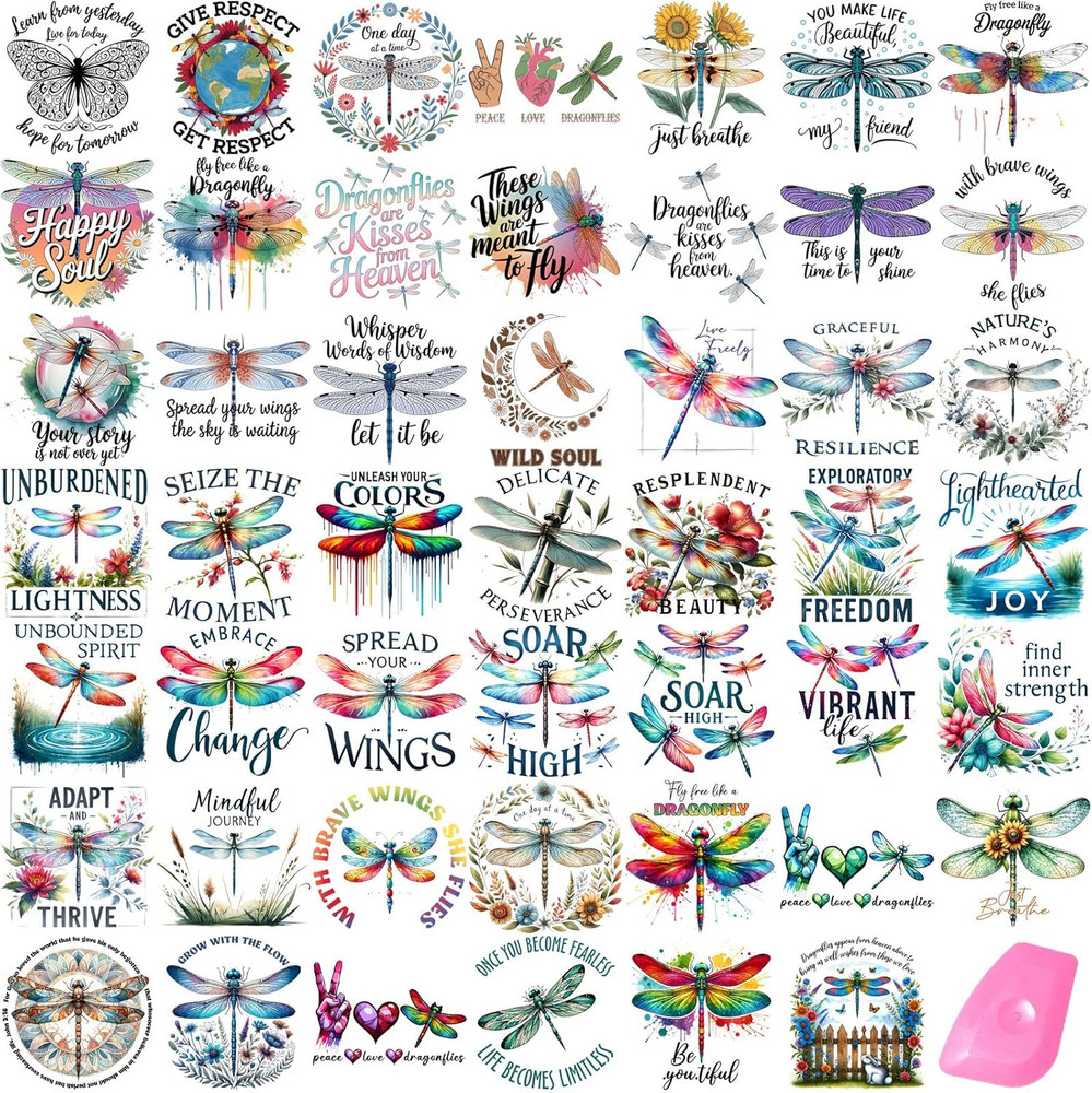 48 Sheets Rub on Transfers for Crafts and Furniture Rub on Transfer Stickers Dec