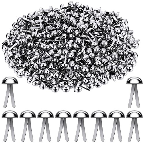 500 Pcs Silver Paper Brads Metal Round Fasteners for Crafts DIY School Supplies
