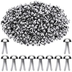500 Pcs Silver Paper Brads Metal Round Fasteners for Crafts DIY School Supplies