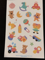 Vintage Current Inc Stickers Lot Of 9 Sheets Baby, Flowers, Ect