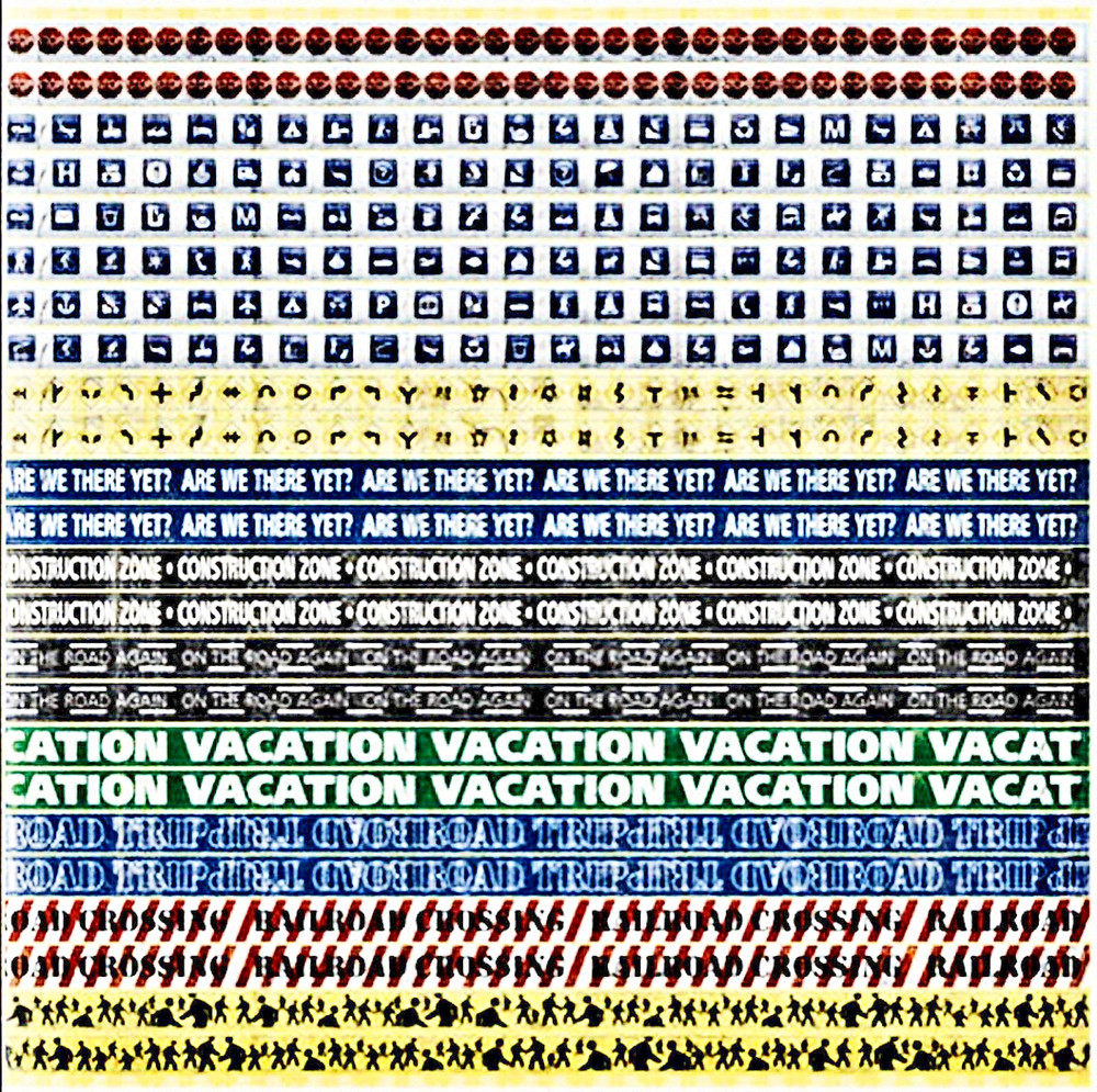 Reminisce ROAD SIGNS TRAVEL STRIPS 12×12 Cardstock Sticker Sheet scrapbooking