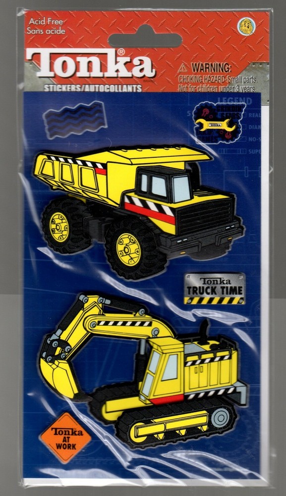 Tonka Truck Scrapbooking Stickers, 3-D Layered Glittery 3.5″ Large Yellow/Black