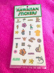 2 Sheets Vintage Auntie’s Hawaiian Stickers Fish Aloha Indoor/Outdoor Stickers