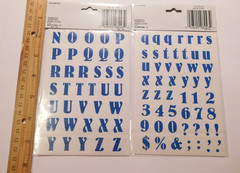 Keepsake Essentials Stickers Lot 4 Sheets Package ~ABC Blue Upper Lower Letters~