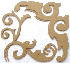 {4} MiX CORNER FLOURiSH – Decorative Scroll Bare Chipboard Die Cuts
