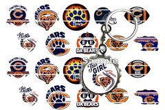 Bottle Cap Images (25mm) 1″ ~ Precut Football Bears Inspired