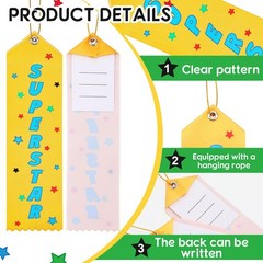 100 PCS Superstar Award Ribbons 8×2 Inch Prizes Bulk For School Competition