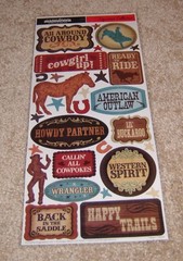 Creative Imaginations Signature Collection Sticker ~ Western Phrases/Icons