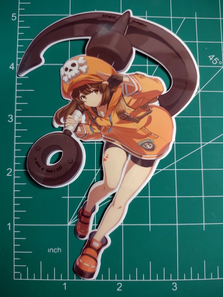 Guilty Gear Strive May anime girl sticker, water resistant cute