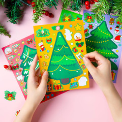 36 Pcs Christmas Tree Stickers Make Your Own Xmas Stocking Stuffers, Holiday Pre