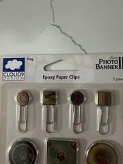 Cloud 9 Design Series Photo Banner II Epoxy Paper Clips 7Pc Dog Themed Scrapbook