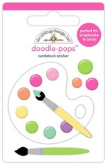 Doodlebug Doodle-pop 3D Stickers Color Me Happy Paint Palette Brushes Bright Dot