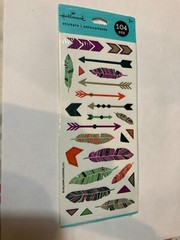 Hallmark Stickers Arrows and Feathers 4 Sheets 104 Pieces NOS