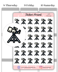 Telescope Icon Planner Sticker, Science Astronomy Sticker, Calendar Sticker