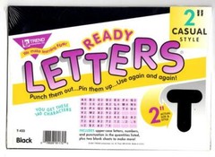 TREND READY LETTERS 2″ CASUAL STYLE BLACK 140 CHARACTERS #T-433 SEADED PACK
