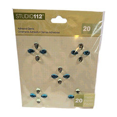 Studio 112 Adhesive Gem Stickers 20 Count Multicolor New Crafting Scrapbooking
