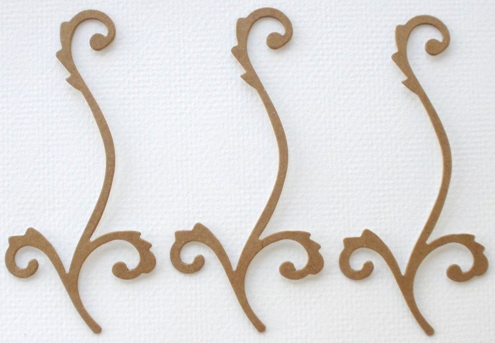 {4} ACCENT SWiRL – Style 5 – Unfinished Flourish Chipboard Die Cuts – 4 1/2″