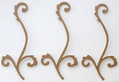 {4} ACCENT SWiRL – Style 5 – Unfinished Flourish Chipboard Die Cuts – 4 1/2″