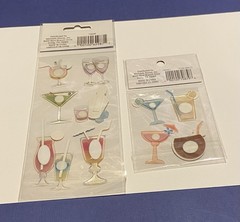 2 Pack Of Cocktail/Drink Stickers-Recollections Scrapbook-New