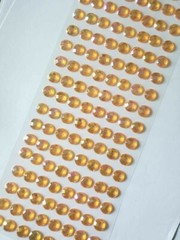 CraftbuddyUS 144 pcs x10mm(18 Stripes)Self Adh Faceted Round Gems,Color-AB ORANG