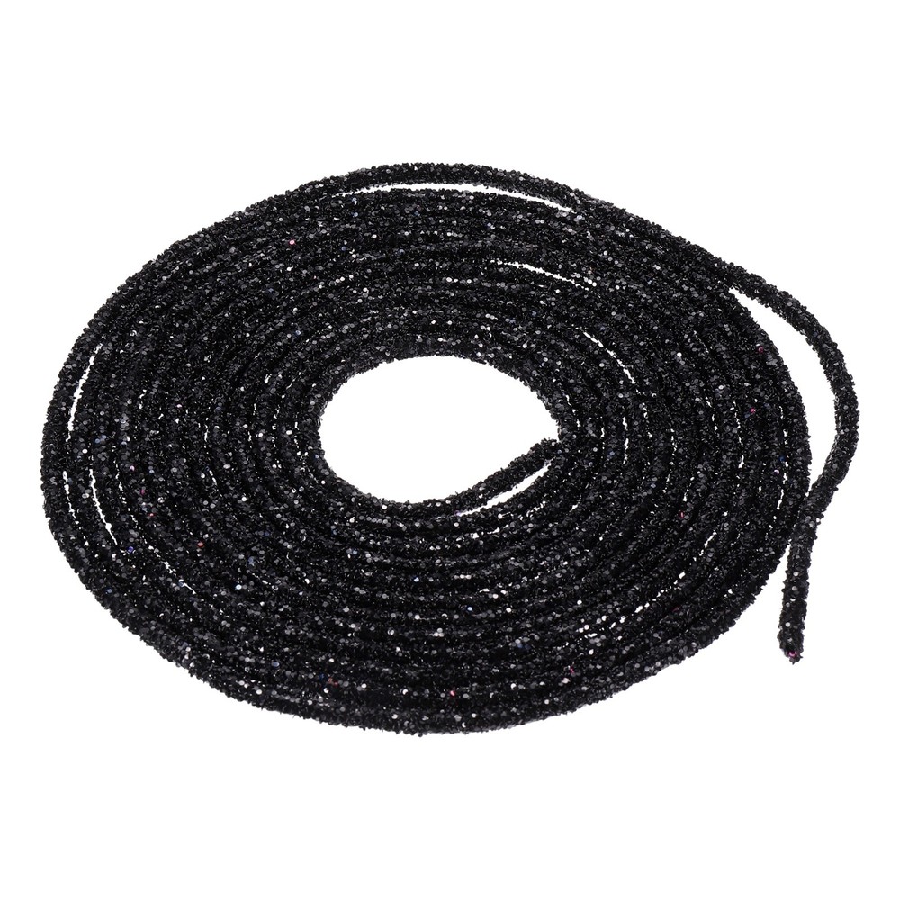 5 Yard 6mm Glitter Sequins Rope Rhinestone Cord for DIY, Black