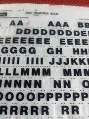 4 Letraset INSTANT LETTERING Transfer Letters 36pt HELVETICA BOLD NICE 7