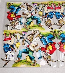 Uncut Vintage PZB Paul Zoecke Easter No. 1254 Die Cut Bunny Rabbit Hare Germany