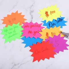 400 Neon Yard Sale Stickers – Eye-Catching Starburst Labels for Events