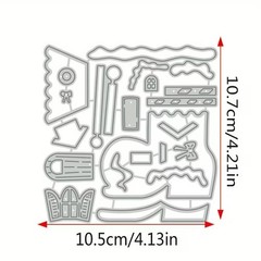 Christmas Stocking Shoe Cottage Santa’s Workshop Metal cutting die cut