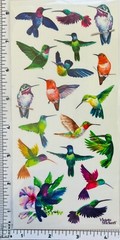 Violette Stickers Watercolor Bright Hummingbirds Crafts Planner Supply Scrapbook