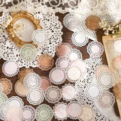 30X Lace Moon Bloom Paper Die Cut Stickers Journal Album Diy Scrapbooking Crafts