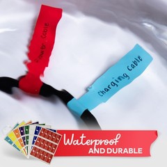 Cable Management Labels 240 pcs Waterproof Cord Tags for Electronics, 8 Colors