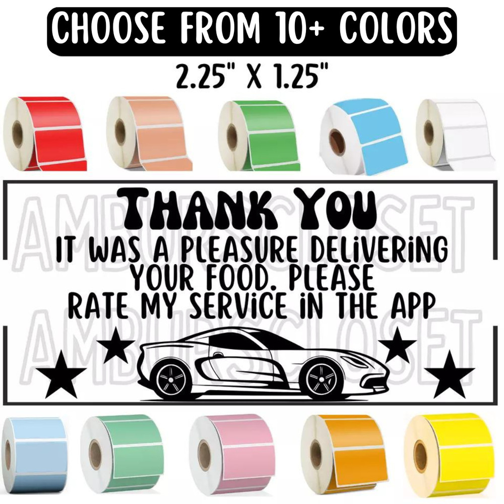 50 DoorDash UberEATS Grubhub Spark 2.25″ STICKERS LABELS SCRATCH RESISTANT