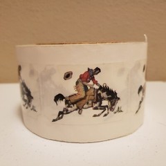 NOS Roll of Vintage 80’S Cowboy On Bucking Bronco Stickers Lot of around 450