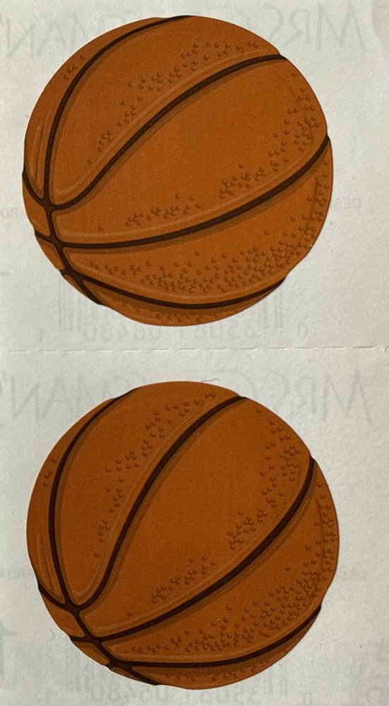 BASKETBALL Glossy Stickers (2pc)Mrs.Grossman’s•Game •Sport•Players•Card Making•