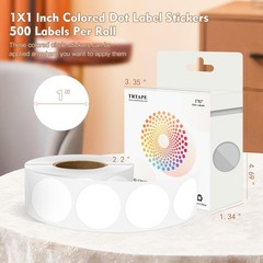 1″ White Round Color Coding Circle Dot Labels on a Roll 1000 Stickers 1 inch …