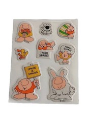 Unused Vintage ZIGGY Puffy Stickers Sheet U.P.S. Tom Wilson Happy Spring Easter
