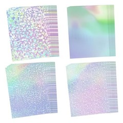 100PCS Holographic Laminate Sheets A4 Self-Adhesive Waterproof Sticker Paper – G