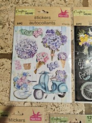 4 Crafters Square Sealed Sticker sheets florals + American Craft Evergreens
