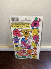 1976 SCRATCH N SNIFF MR. MEN AND LITTLE MISS STICKERS SEE THRU MARK 1 Mr. Funny