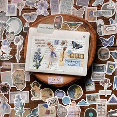 Maxleaf Vintage Washi Sticker Set, 400PCS Floral Retro Nostalgic Multicolor