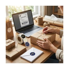 500 PCS Thank You Stickers Roll – 1.5 Inch Round Gold Foil Stickers with H