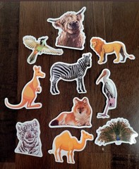STICKERS UPICK Various Animals Cute Cartoon Vinyl PEEL & STICK